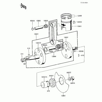 CRANKSHAFT/PISTON/ROTARY VALVE