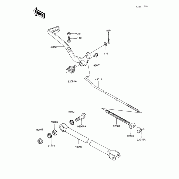BRAKE PEDAL/TORQUE LINK (KX125-B2)
