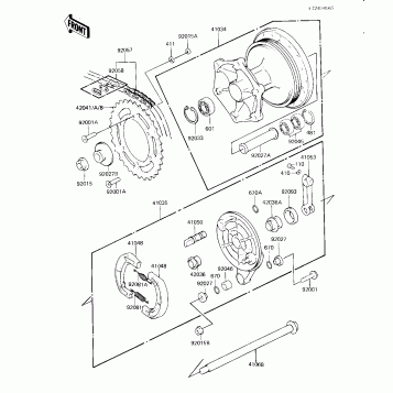 REAR HUB/BRAKE/CHAIN (KX125-B1)
