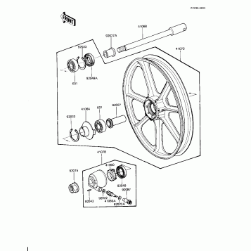 FRONT WHEEL/HUB (KZ1100-D2)