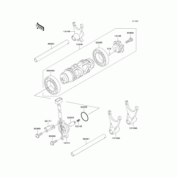 Gear Change Drum/Shift Fork(s)