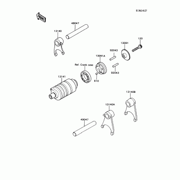 Gear Change Drum/Shift Fork(s)