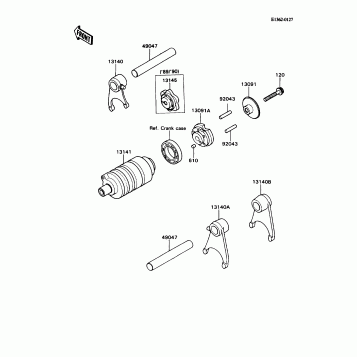 Gear Change Drum/Shift Fork(s)