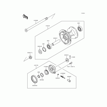 Front Hub@(KDX250-D2/D3/D4)