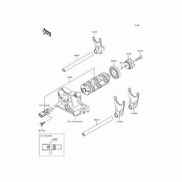 Gear Change Drum/Shift Fork(s)
