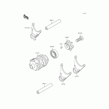 Gear Change Drum/Shift Fork(s)