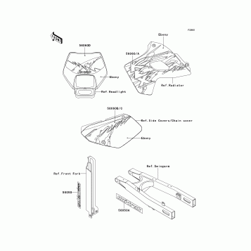 Decals(Ebony)(KLX650-C1/C2)