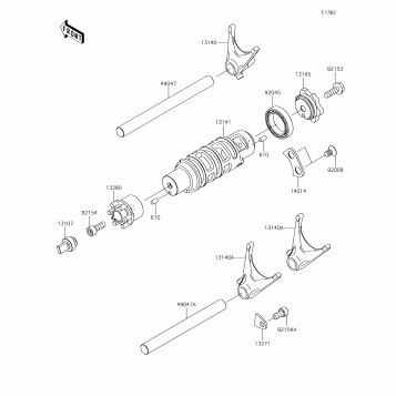 Gear Change Drum/Shift Fork(s)