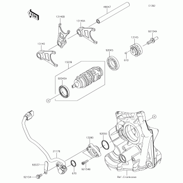 Gear Change Drum/Shift Fork(s)