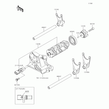 Gear Change Drum/Shift Fork(s)