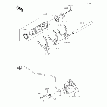 Gear Change Drum/Shift Fork(s)
