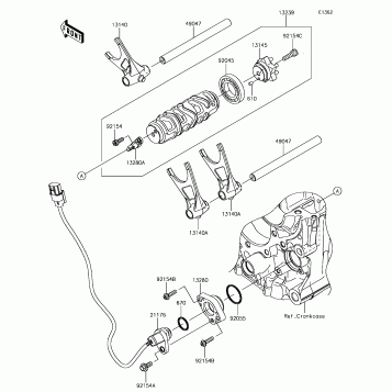 Gear Change Drum/Shift Fork(s)