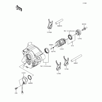 Gear Change Drum/Shift Fork(s)