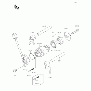 Gear Change Drum/Shift Fork(s)