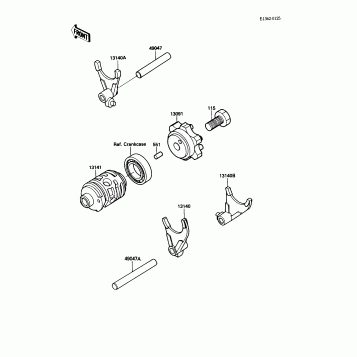 Gear Change Drum/Shift Fork(s)