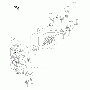 Gear Change Drum/Shift Fork(s)