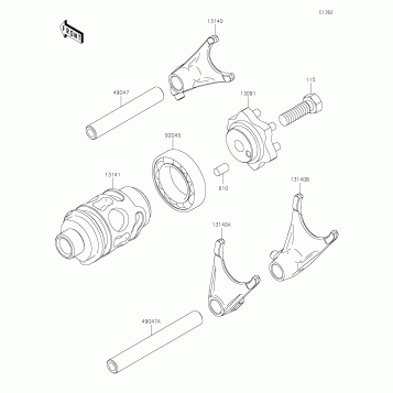 Gear Change Drum/Shift Fork(s)