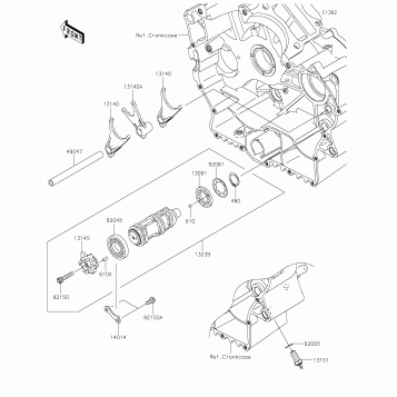 Gear Change Drum/Shift Fork(s)