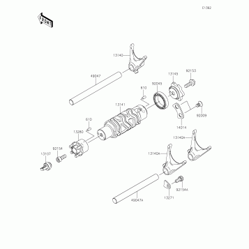 Gear Change Drum/Shift Fork(s)