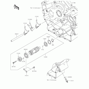 Gear Change Drum/Shift Fork(s)