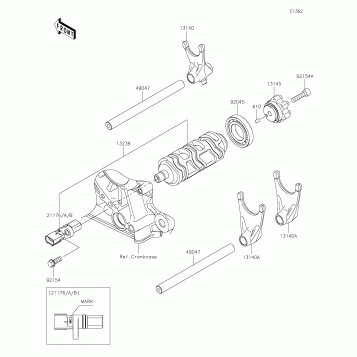 Gear Change Drum/Shift Fork(s)