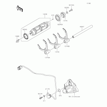 Gear Change Drum/Shift Fork(s)