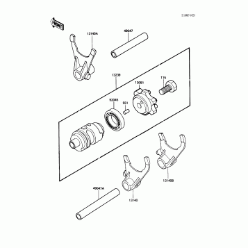 Gear Change Drum/Shift Fork(s)
