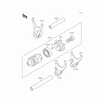Gear Change Drum/Shift Fork(s)