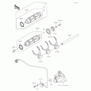 Gear Change Drum/Shift Fork(s)