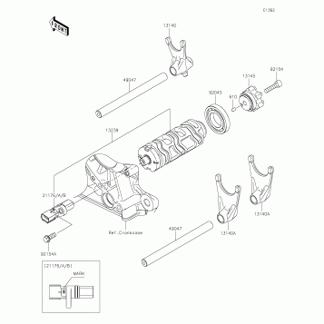 Gear Change Drum/Shift Fork(s)