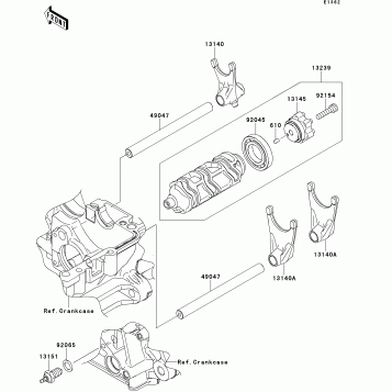 Gear Change Drum/Shift Fork(s)