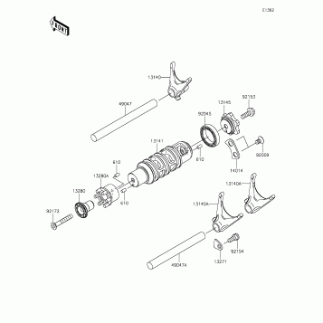 Gear Change Drum/Shift Fork(s)