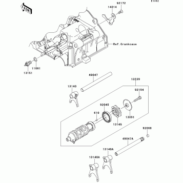 Gear Change Drum/Shift Fork(s)