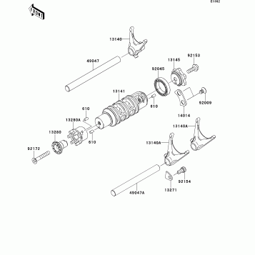 Gear Change Drum/Shift Fork(s)