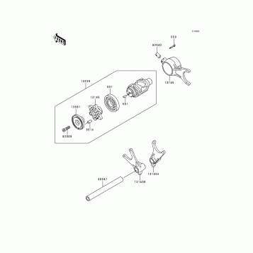 Gear Change Drum/Shift Fork(s)