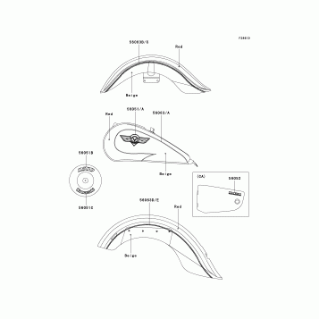 Decals(Red/Beige)(VN1500-E4)