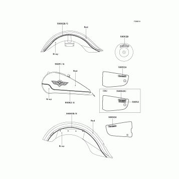 Decals(Red/Gray)(VN1500-E6)