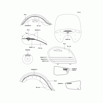 Decals(Red/Beige)(VN1500-L4)