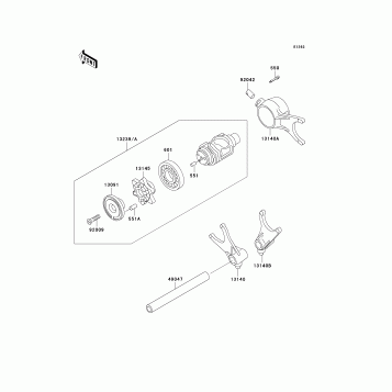 Gear Change Drum/Shift Fork(s)