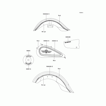 Decals(Red/Beige)(VN1500-N1)
