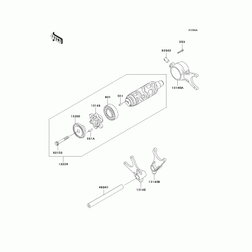 Gear Change Drum/Shift Fork(s)