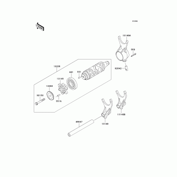 Gear Change Drum/Shift Fork(s)