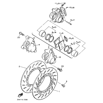 FRONT BRAKE CALIPER FZ600T TC