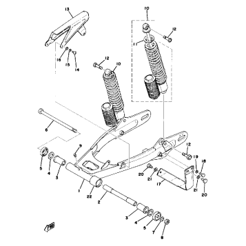 SWING ARM-REAR SHOCKS-CHAIN CASE