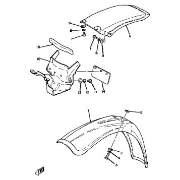 FRONT FENDER REAR FENDER YZ250G H