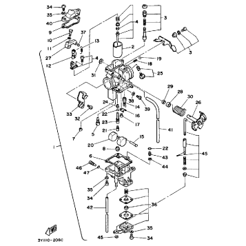 CARBURETOR XT250KC CALIFORNIA ONLY