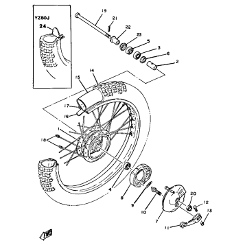 FRONT WHEEL YZ80G H J
