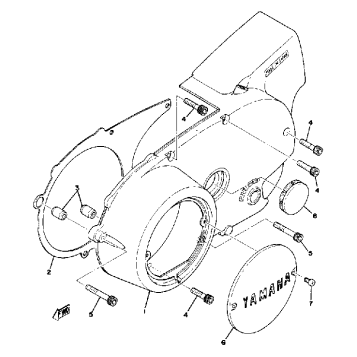 CRANKCASE COVER LEFT XS650D E E006501~ F