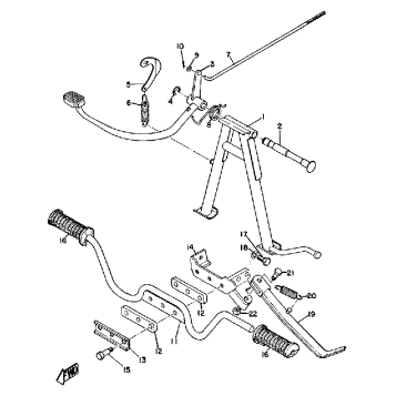 STAND, FOOTREST & REAR BRAKE PEDAL