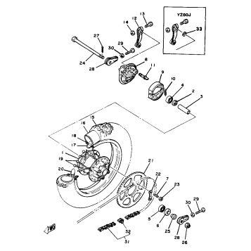 REAR WHEEL YZ80G H J